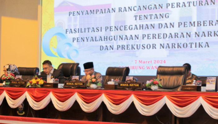Penyampaian Ranperda Tentang Fasilitasi Pencegahan, Pemberantasan Penyalahgunaan, Peredaran Gelap Narkotika, Prekursor Narkotika.