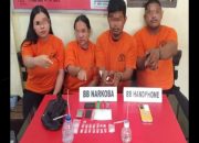 Unit Reskrim Polsek Rambah Hilir Resor Rokan Hulu, Sikat 4 Orang Warga Yang Sedang Pesta Sabu Dikebun