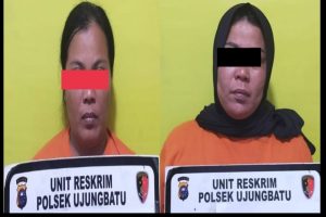 Dua Emak Emak Pengedar Sabu Diringkus Polsek Ujung Batu