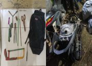Pencuri Kabel Lampu di Rohul Babak Belur Dihajar Massa, Motor Dibakar Beruntung Polisi Cepat Datang Ke-TKP