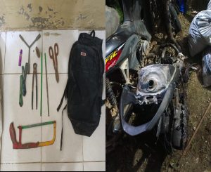 Pencuri Kabel Lampu di Rohul Babak Belur Dihajar Massa, Motor Dibakar Beruntung Polisi Cepat Datang Ke-TKP