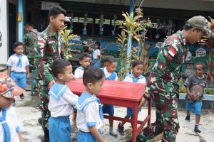Satgas Yonif 122/TS Berpartisipasi Meriahkan HUT Ke-28 Dan Wisuda Akbar TK Yagama Pir IV Papua