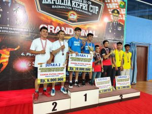 Penutupan Badminton Kapolda Kepri Cup 2024, Veteran U-90 Polresta TPI Menyabet Juara 1 & 2