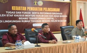 Staf Khusus Menteri Hukum dan HAM Bidang Transformasi Digital Kunjungi Rutan Kelas IIA Batam