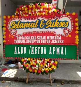 Partai Golkar Dikirim Karangan Bunga Sindiran, Karena Rekomendasi Cabup Jember Terindikasi Korupsi