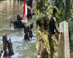 5 Hari 4 Malam Arungi Hutan, Satgas Yonif 122/TS Pastikan Batas Patok Indonesia Aman