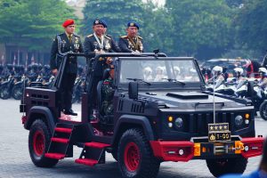 Panglima TNI Hadiri Apel Kesiapan Pengamanan Pelantikan Presiden dan Wapres RI di Mako Brimob Polri