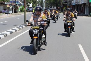 Patroli Sepeda Motor Jelang Pelantikan Presiden dan Wakil Presiden Terpilih, Polrestabes Medan Jaga Kamtibmas Kondusif