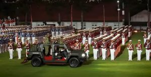 Presiden Prabowo Pimpin Upacara Penurunan Bendera di Akademi Militer Magelang