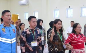 Penandatanganan Pakta Integritas dan Pengambilan Sumpah Seleksi Bakomsus Polri 2025 di Polda Kepri
