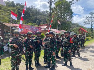 Dansatgas RI-PNG Yonif 641/Bru Lakukan Kunjungan Kerja ke Kabupaten Yahukimo