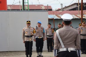 Kapolrestabes Medan Pimpin Apel Serpas PAM TPS OMP Toba 2024 di Kompleks MMTC