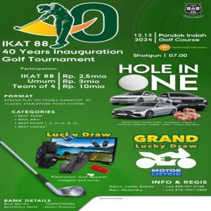 IKAT’88 Gelar Turnamen Golf “IKAT’88, 40 Years Inauguration” di Pondok Indah Golf Course Jakarta