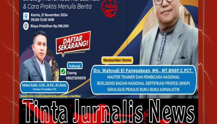 Pelatihan Jurnalistik Daring: Kuasai Strategi Menembus Narasumber & Cara Praktis Menulis Berita – Daftar Sekarang!