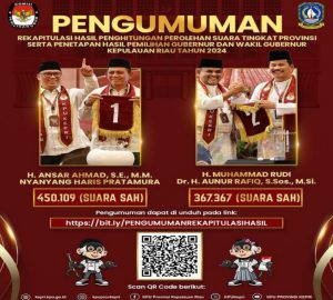 Ansar-Nyanyang Unggul, KPUP Kepri Tetapkan Hasil Rekapitulasi Pemilihan Gubernur 2024