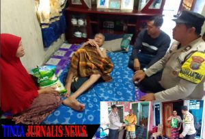 Polisi Bhabin di Tanjung Unggat Berikan Bantuan Sosial Kepada Warga Korban Banjir Rob & Derita Sakit