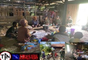 Pererat Silahturahmi, Satgas Yonif 641/Bru Anjangsana ke Rumah Warga di Kampung Eragayam