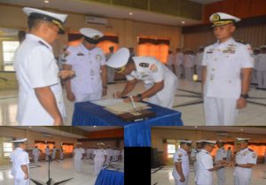 Dansatran Koarmada II Terima Serah Terima Jabatan Komandan KRI Pulau Raas-722 dan KRI Pulau Rimau-724