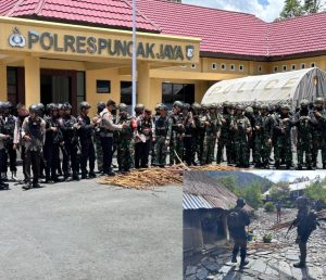 Pasca Bentrokan Pendukung Paslon 01 dan 02, Tni-Polri Gelar Patroli Gabungan di Puncak Jaya
