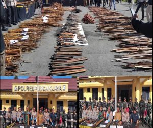 Polres Puncak Jaya Razia Besar-Besaran: Ribuan Senjata Tradisional Disita, Enam Korlap Ditangkap!