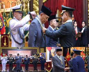Menhan Sjafrie Sjamsoeddin Terima Empat Tanda Kehormatan Tertinggi dari TNI