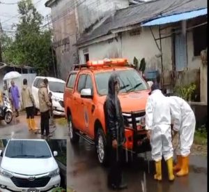 Hujan Deras Sebabkan Avanza Putih Terperosok, BPBD Tanjungpinang Sigap Evakuasi