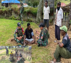 Pererat Kedekatan, Satgas Yonif 641/Bru Laksanakan Anjangsana di Kampung Bolakme, Jayawijaya
