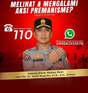 Polri Sediakan Layanan 24 Jam untuk Laporan Premanisme, Identitas Pelapor Dijamin Aman