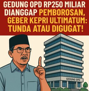 Gedung OPD Rp250 Miliar Dianggap Pemborosan, GEBER Kepri Ultimatum: Tunda atau Digugat!