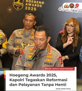 Kapolri Tegaskan Komitmen Pelayanan dan Reformasi Polri dalam Hoegeng Awards 2025