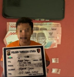 Gencar Berantas Narkoba, Polsek Tambusai Utara Amankan Pemuda Pengedar Sabu di Desa Mekar Jaya