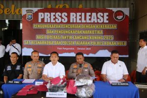 Polres Rokan Hulu Ungkap 38 Kasus Narkoba dalam 20 Hari Operasi Antik LK 2025, 57 Tersangka Diamankan