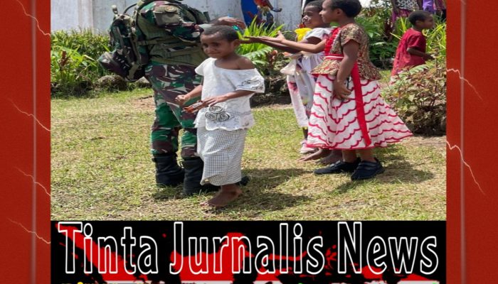 Satgas Yonif 521/DY Hadirkan Kebahagiaan untuk Anak-Anak di Distrik Apalapsili, Papua Pegunungan