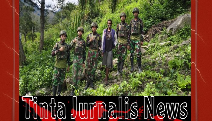 Perkuat Ketahanan Pangan, Satgas Yonif 521/DY Bantu Warga Berkebun di Kurima