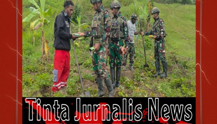 Satgas Yonif 521/DY Dorong Ketahanan Pangan, Warga Eragayam Terima Bantuan Bibit Pertanian