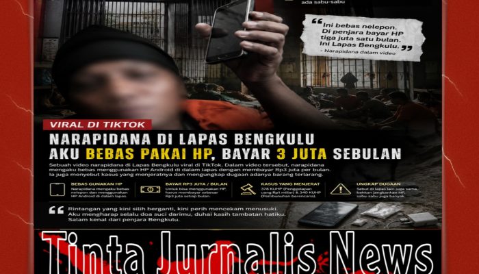 Viral di TikTok, Narapidana Diduga Bebas Gunakan HP di Lapas Bengkulu, Sebut Ada “Setoran” Rp3 Juta per Bulan