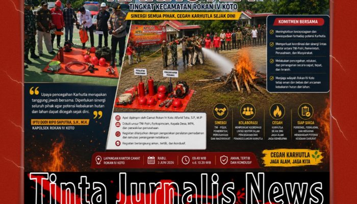 Kapolsek Rokan IV Koto dan Forkopimcam Perkuat Sinergi Cegah Karhutla Lewat Apel Siaga