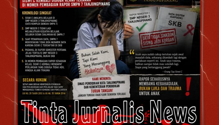 Sudah Jatuh Tertimpa Tangga: Siswi C Hadapi Polemik Data SKB hingga Diduga Kembali Tertekan di Momen Pembagian Rapor SMP Negeri 7 Tanjungpinang
