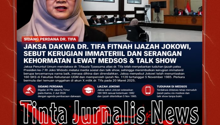 JPU Dakwa dr. Tifa Fitnah Ijazah Jokowi, Sebut Nama Baik Presiden Tercemar