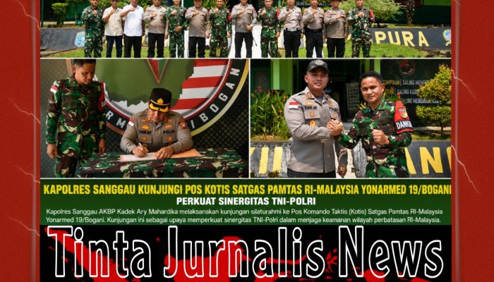 Kapolres Sanggau Kunjungi Pos Kotis Satgas Pamtas RI–Malaysia, Perkuat Sinergitas TNI-Polri di Wilayah Perbatasan