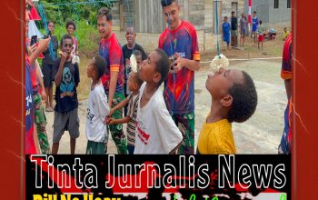 Satgas Yonif 764/IB Semarakkan HUT RI Ke-81 Bersama Masyarakat Kampung Kumurkek