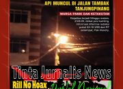 Api Muncul di Jaringan Listrik Jalan Tambak Tanjungpinang, Warga Dibuat Panik