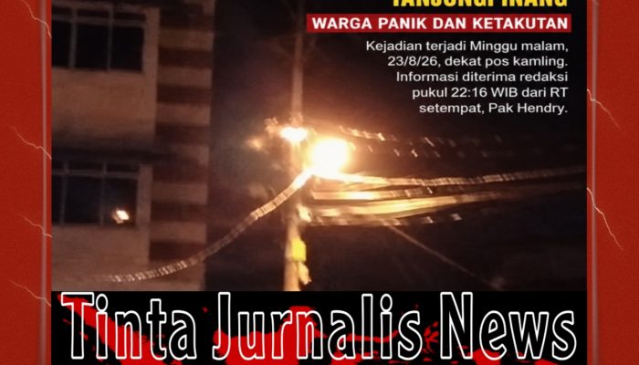 Api Muncul di Jaringan Listrik Jalan Tambak Tanjungpinang, Warga Dibuat Panik
