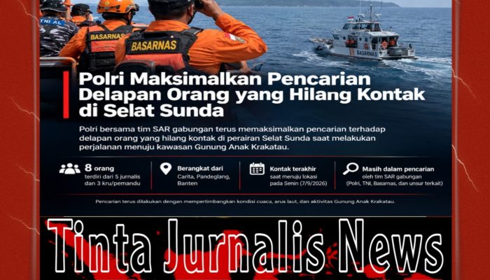 Polri Maksimalkan Pencarian Delapan Orang yang Hilang Kontak di Selat Sunda