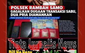 Polsek Rambah Samo Gagalkan Dugaan Transaksi Sabu, Dua Pria Diamankan